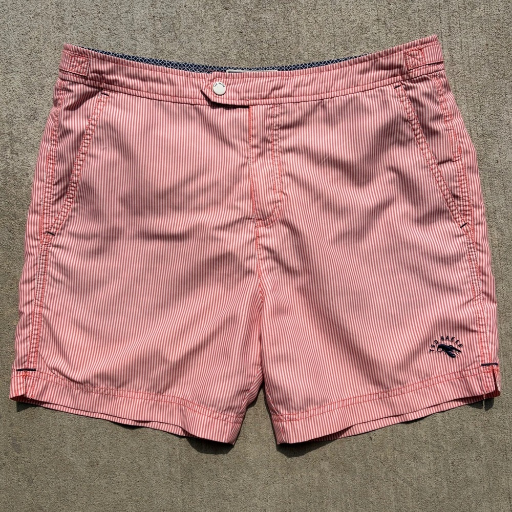 Ted Baker The World's Your Lobster Lined Multicolor Swim Trunks Mens Size 3 / M